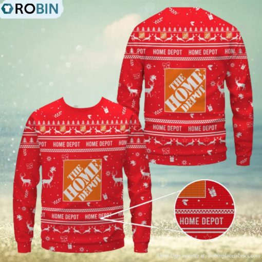 Home Depot Red Merry Christmas Ugly Sweater
