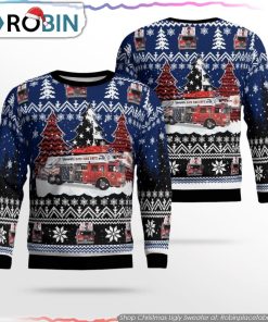 Hope Volunteer Fire Department Indiana AOP Christmas Sweater Christmas Gifts For Firefighters Hope Volunteer Fire Department Indiana AOP Christmas Sweater Christmas Gifts For Firefighters