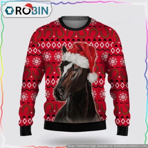 Horse Christmas Hat Funny Christmas Ugly Christmas Sweater Gifts For Pet Lover