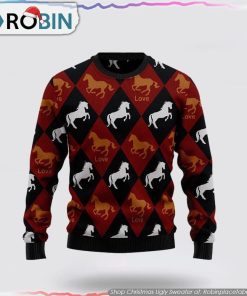 Horse Love Ugly Christmas Sweater Gifts For Pet Lover