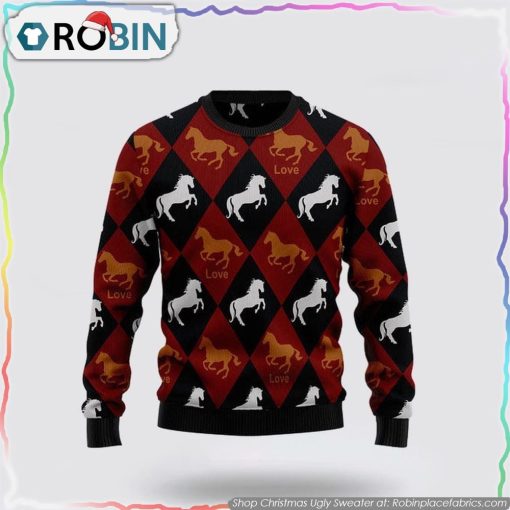 Horse Love Ugly Christmas Sweater Gifts For Pet Lover