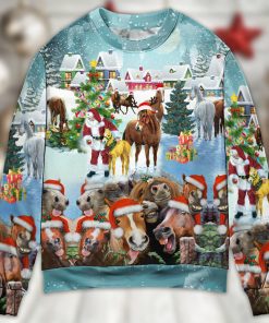 Horse Loves Christmas Very Happy Christmas Ugly Sweater, Sweatshirt