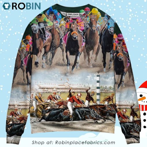 Horse Racing Great Horse Best Seat Ugly Christmas Sweater