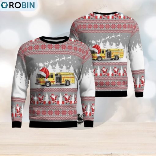 Horseshoe Lake, Arkansas, Horseshoe Lake Fire Dept. Christmas Ugly Sweater 3D Gift For Men And Women