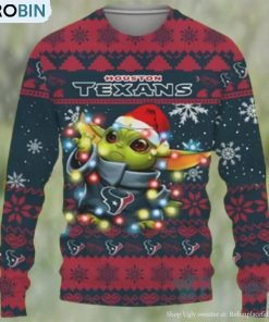 Houston Texans Baby Yoda Star Wars Sports Football American Ugly Christmas Sweater Houston Texans Baby Yoda Star Wars Sports Football American Ugly Christmas Sweater