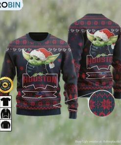 Houston Texans Est 2002 Baby Yoda Ugly Christmas Sweater, Gifts For Fans Football NFL