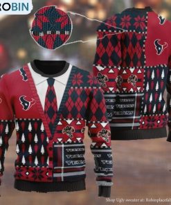 Houston Texans NFL American Football Team Cardigan Style 3D Men And Women Ugly Sweater Days3 Houston Texans NFL American Football Team Cardigan Style 3D Men And Women Ugly Sweater Days3