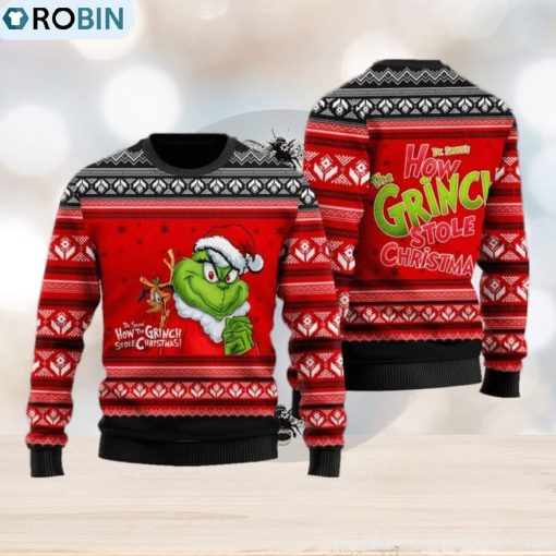 How Grinch Stole Christmas Red Ugly Christmas Sweater