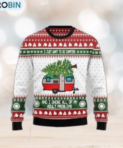 I Just Want To Go Camping Ugly Christmas Sweater