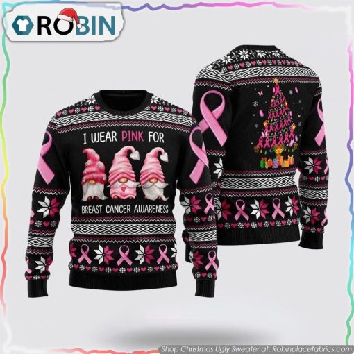 I Was Pink For Breast Cancer Awareness Ugly Christmas Sweater For Christmas Gifts For Survivors