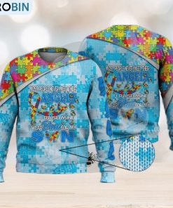 I Wear Blue For My Son Autism Awareness 3D Full Print Ugly Sweater Christmas Gift Sweater