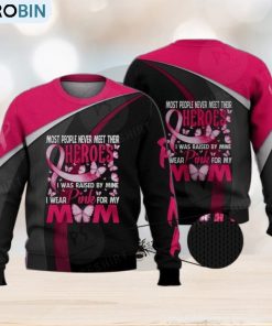 I Wear Pink For My Mom 3D Full Print Ugly Sweater Christmas Gift Sweater