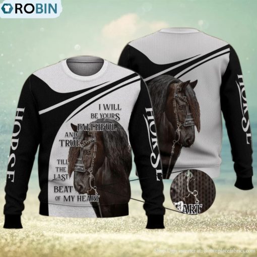 I Will Be Your Faithful Black Horse 3D Full Print Ugly Sweater Christmas Gift Sweater