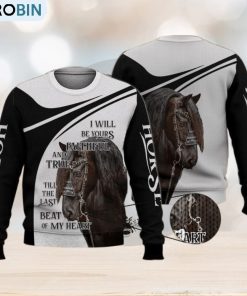 I Will Be Your Faithful Black Horse 3D Full Print Ugly Sweater Christmas Gift Sweater