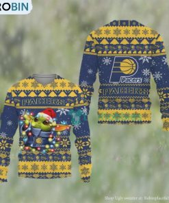 Indiana Pacers Cute Baby Yoda Star Wars Ugly Christmas Sweater
