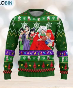 Inuyasha Anime InuYasha Xmas Women Mens Ugly Christmas 3D Knitted Sweater