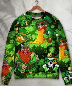 Irish Beer St Patrick’s Day Viking Skull Leprechaun Gnome Christmas Ugly Sweater, Sweatshirt