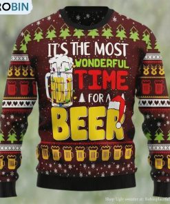 It’s The Most Wonderful Time For A Beer Ugly Christmas Sweater, Gifts For Beer Lovers, Best Christmas Gifts