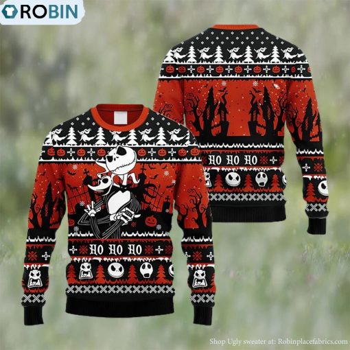 Jack Skellington And Zero Nightmare Before Christmas Ugly Sweater