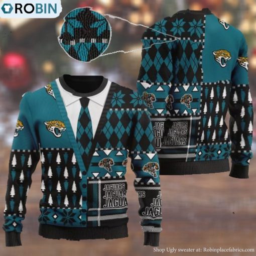 Jacksonville Jaguars NFL American Football Team Cardigan Style 3D Men And Women Ugly Sweater