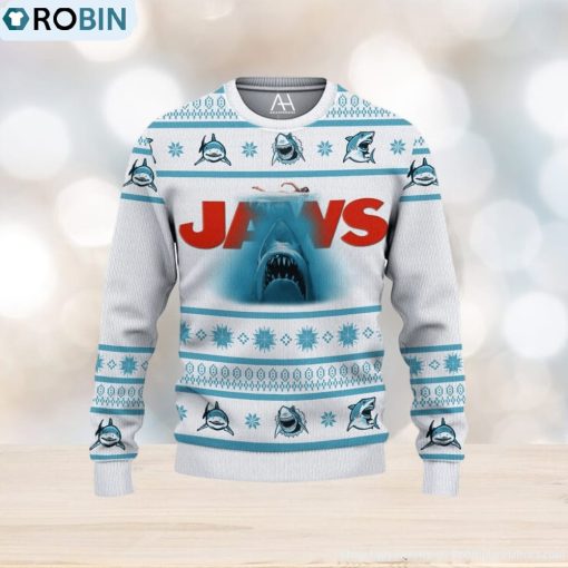 Jaws Shark Ugly Christmas Sweater 3D All Over Print Christmas Gift
