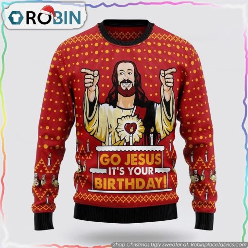 Jessus Birthday Christmas Ugly Sweater Gifts For Christians