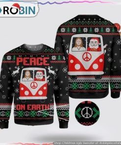 Jesus & Santa Peace On Earth Ugly Christmas Sweater Gifts For Christians