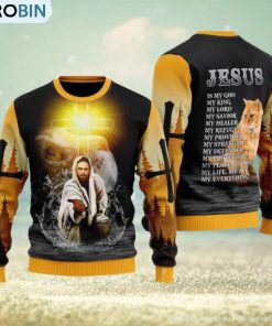 Jesus And Cat My Everything Ugly Christmas Sweater Gift For Men And Women Jesus And Cat My Everything Ugly Christmas Sweater Gift For Men And Women