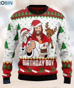 Jesus Birthday Boy Christmas Unisex Ugly Christmas Sweater 3D Jesus Birthday Boy Christmas Unisex Ugly Christmas Sweater 3D