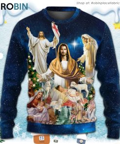 Jesus Christmas Miracle Night Christmas Ugly Sweater, Sweatshirt Jesus Christmas Miracle Night Christmas Ugly Sweater, Sweatshirt