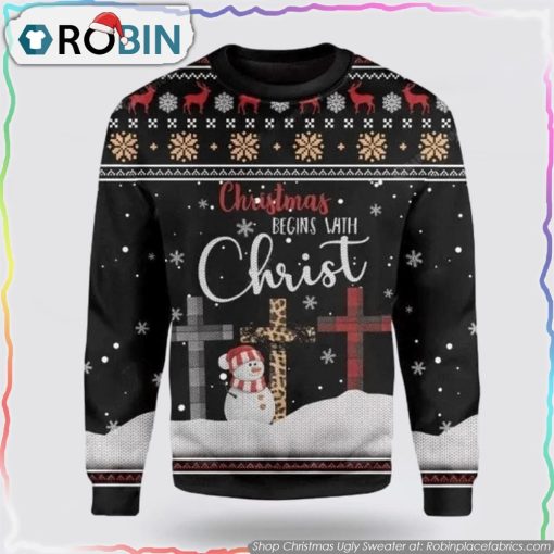 Jesus Cross Unisex 3D Ugly Christmas Sweater Gift For God Lover