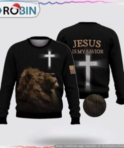 Jesus Is My Savior Ugly Christmas SweaterAdult Gifts For Christians
