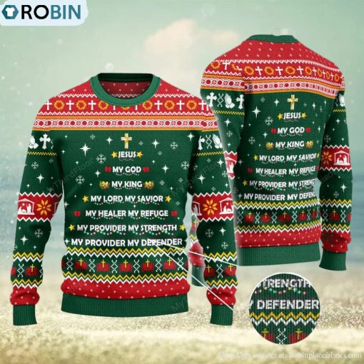 Jesus My God My King My Lord My Savior Ugly Christmas Sweater