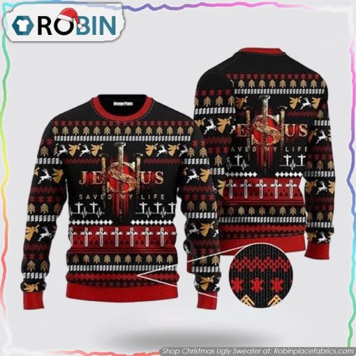 Jesus Saved My Life Ugly Christmas Sweater