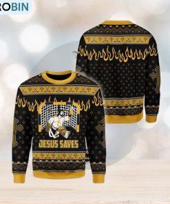 Jesus Saves Hockey Ugly Christmas Sweater Design Gift For Men And Women Jesus Saves Hockey Ugly Christmas Sweater Design Gift For Men And Women