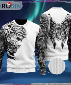Jesus Tattoo Ugly Christmas Sweater Gifts For Christians