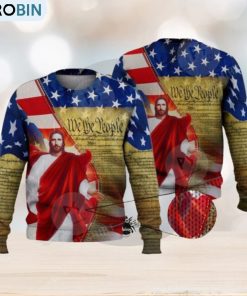 Jesus Usa We The People 3D Full Print Ugly Sweater Christmas Gift Sweater Jesus Usa We The People 3D Full Print Ugly Sweater Christmas Gift Sweater