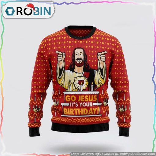 Jesus’s Birthday Ugly Christmas SweaterAdult Gifts For Christians
