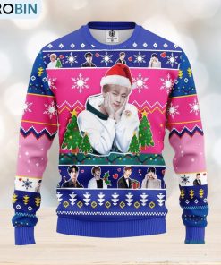 Jin Bts Pink Thanksgiving Women Mens Ugly Christmas 3D Knitted Sweater Jin Bts Pink Thanksgiving Women Mens Ugly Christmas 3D Knitted Sweater