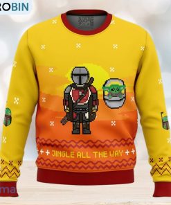 Jingle All The Way Mandalorian Ugly Christmas Sweater