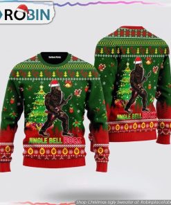 Jingle Bell Rock Bigfoot Guitar Christmas Ugly Sweater Gifts For Bigfoot Lovers Jingle Bell Rock Bigfoot Guitar Christmas Ugly Sweater Gifts For Bigfoot Lovers