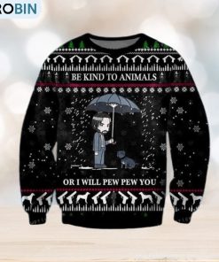 john-wick-be-kind-to-animals-christmas-ugly-sweater-party-1