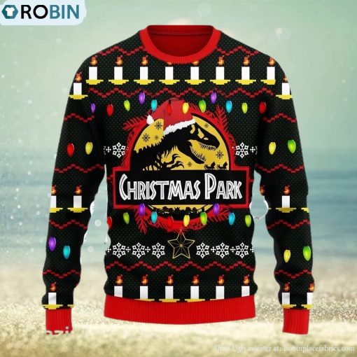 Jurassic Park Trex Ugly Christmas Sweater Anime Xmas Gift