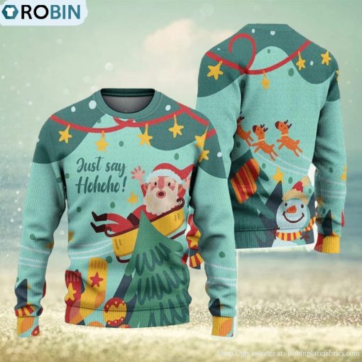 Just Say Hohoho Ugly Christmas Sweater Knitted Gift For Men And Women