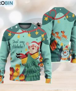 Just Say Hohoho Ugly Christmas Sweater Knitted Gift For Men And Women