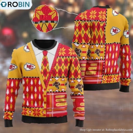 Kansas City Chiefs NFL American Football Team Cardigan Style 3D Men And Women Ugly Sweater