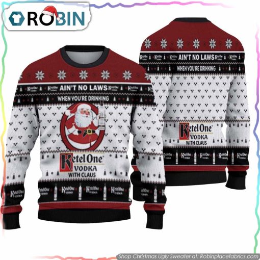 Ketel One Vodka With Claus Ugly Christmas Sweater Unisex Knit Wool Ugly Sweater