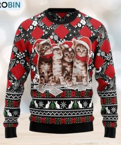 Kitten Singing Together 2023 Ugly Christmas Sweater