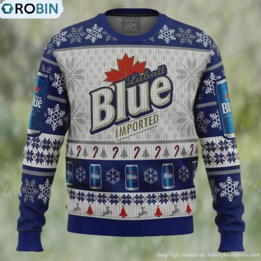 Labatt Blue Beer Ugly Christmas Sweater, Gifts For Beer Lovers