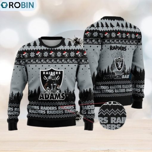Las Vegas Raiders – Davante Adams #17 Super Bowl LVII 2023 Just Win Baby Ugly Christmas Sweater